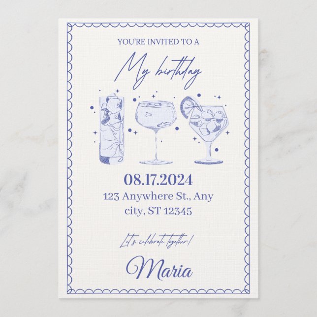 Convite Sparkle & Pop! Editable Birthday Bash Invitation (Frente)