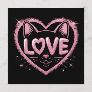 Convite Sparkling Cat Love