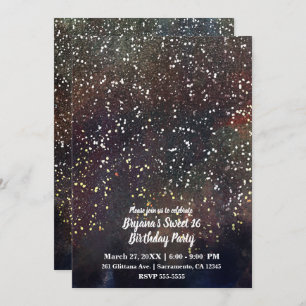 Convite Sparly Watercolor Terthy Rustic Modern Glam Party