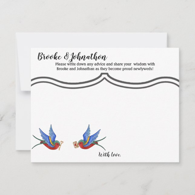 Convite Sparr de tatuagem tradicional para aves de 4,25x5. (Frente)