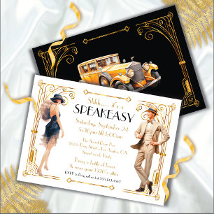 Convite SpeEasy Flapper Excelente Gatsby Art Deco Party
