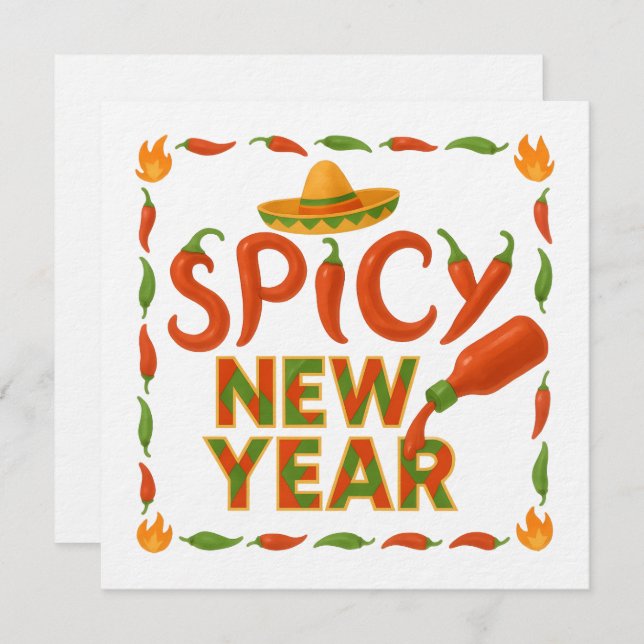 Convite Spicy New Year (Frente/Verso)
