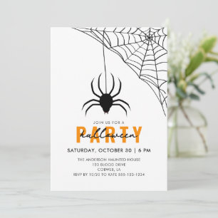 Convite Spider & Web Modern Adult Halloween Party