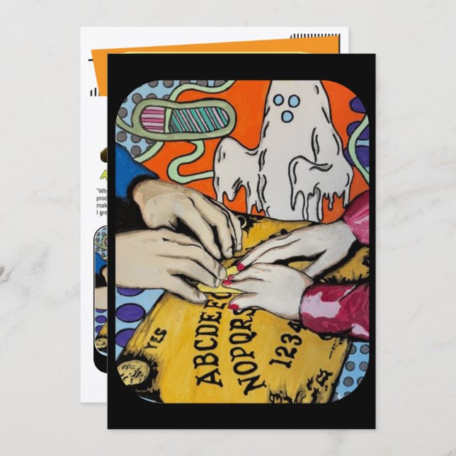 Convite ‘Spirit Board Whispers’ Painting on a Small-Scale  (Frente/Verso)