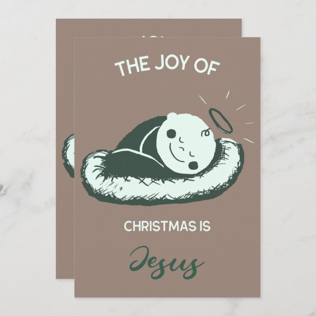 Convite Spiritual Christmas Birth of Jesus Message Art (Frente/Verso)