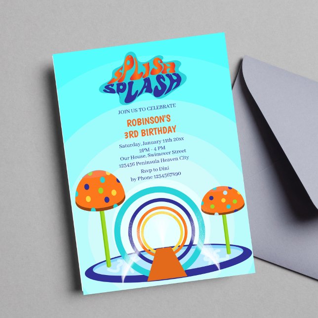 Convite Splash Pad Birthday (Invitation)