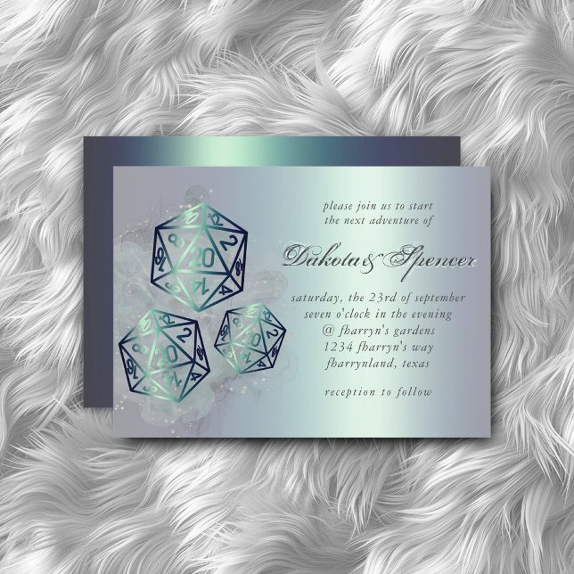 Convite Splash RPG | Teal Sheen Fantasy Tabletop PnP Gamer (Criador carregado)