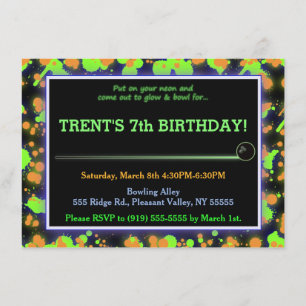 Convite Splatter da bacia do fulgor