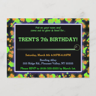 Convite Splatter da bacia do fulgor