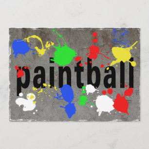 Convite Splatter do Paintball no muro de cimento