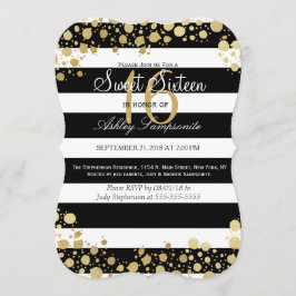 Convite Splatters e listras modernos elegantes do ouro do