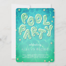 Convite Splish Splash Birthday Bash Pool Party Invitation