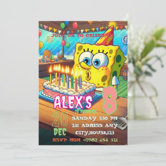 Convite Sponge Cake Birthday Invitation