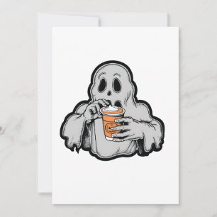 Convite Spookeen Ghost Sippin Pumpkin Fall