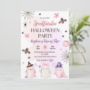 Convite spooktacular aniversário de 3 anos Halloween