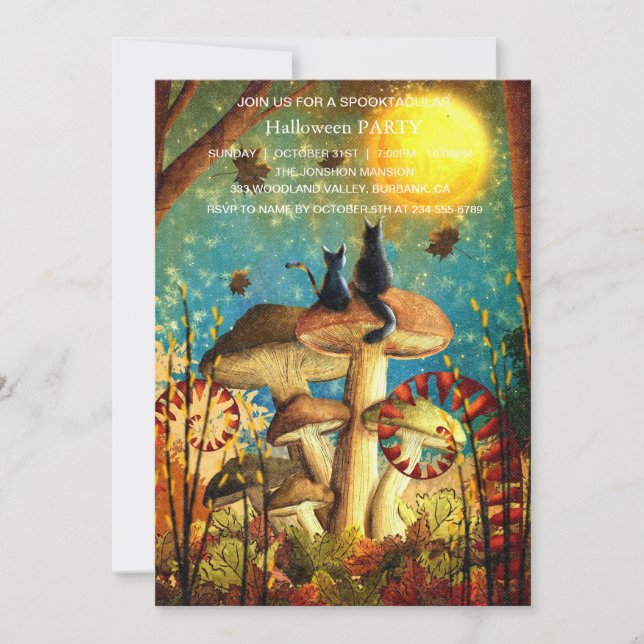 Convite Spooktacular Dark assombrado Festa I de Halloween (Frente)