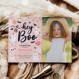 Convite Spooktacular do Aniversário Ghost Rosa-Rosa-Canto
