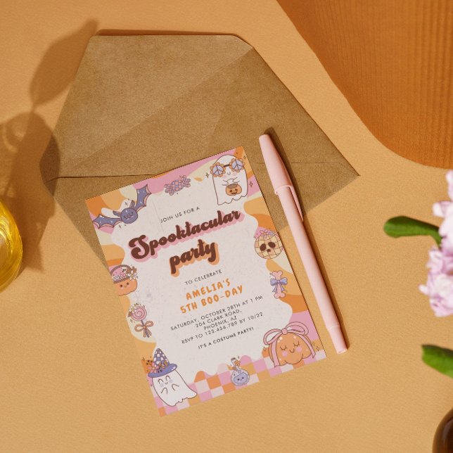 Convite Spooktacular Fantasmas Halloween Aniversário (Criador carregado)