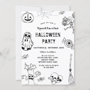 Convite Spooktacular Festa de Halloween Balck