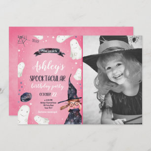 Convite Spooktacular Halloween Bruxas Hat Ghost Birthday