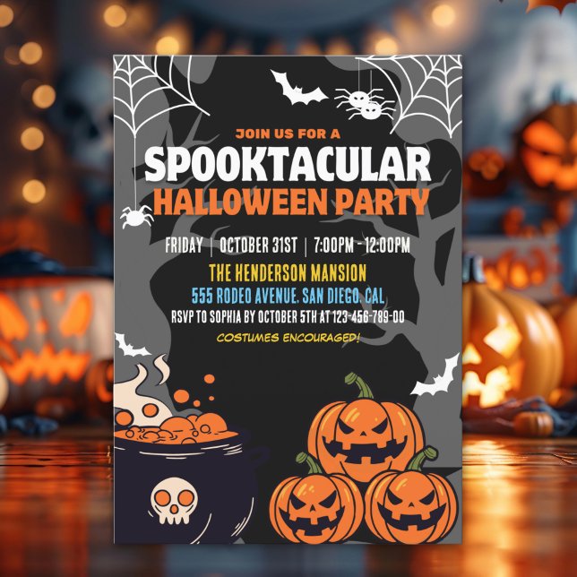 Convite Spooktacular Party Funny Halloween (Criador carregado)