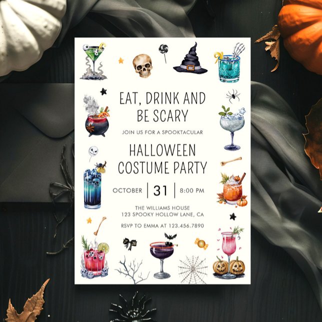 Convite Spooktacular Party Watercolor do Halloween (Criador carregado)