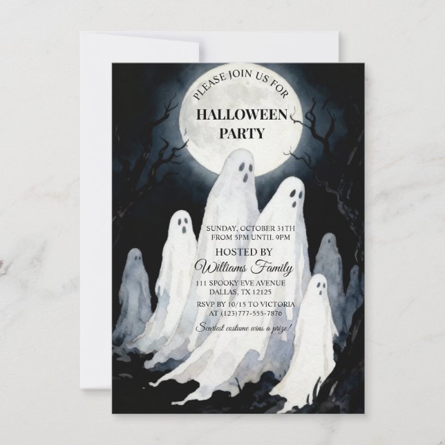 Convite Spooktacular Spookie Ghost Halloween Party (Frente)