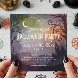 Convite Spooktacular Spooky Moonlit Noite Festa de Hallowe