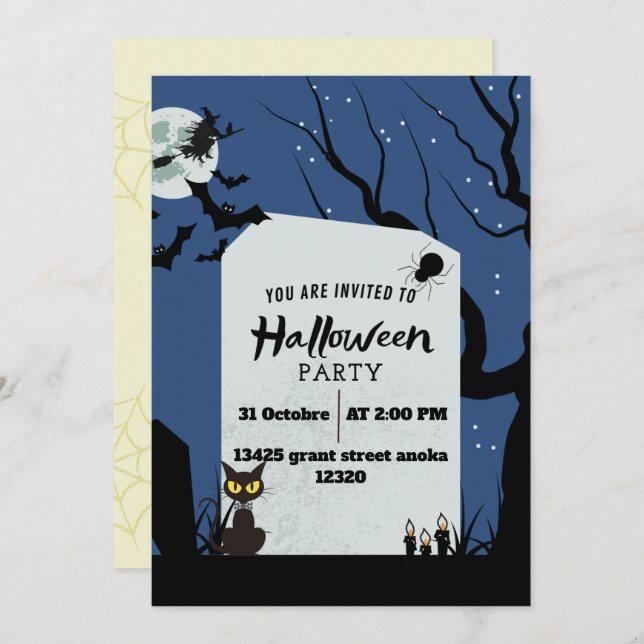 Convite Spooktacular Vibes Halloween Ghost Birthday Invit (Frente/Verso)