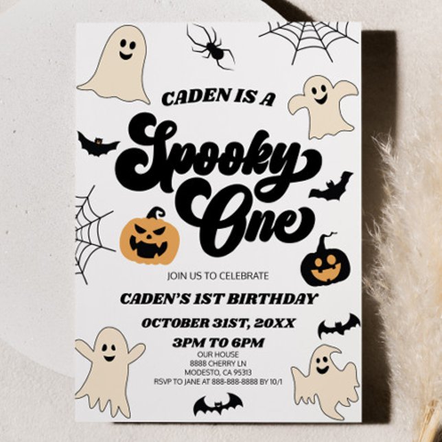 Convite Spooky, 1º primeiro aniversario de Halloween (Criador carregado)