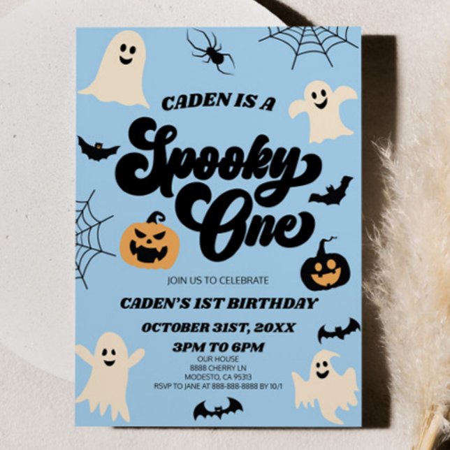 Convite Spooky, 1º primeiro aniversario de Halloween (Criador carregado)