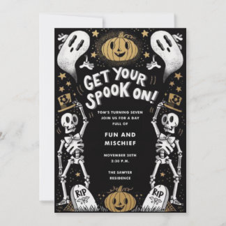 Convite Spooky Fun Halloween Bash Invitation