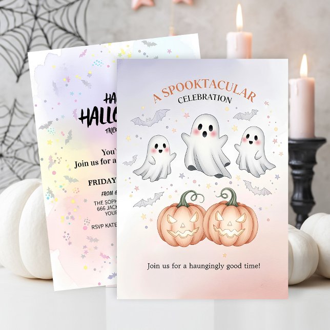 Convite Spooky Ghost Halloween (Criador carregado)