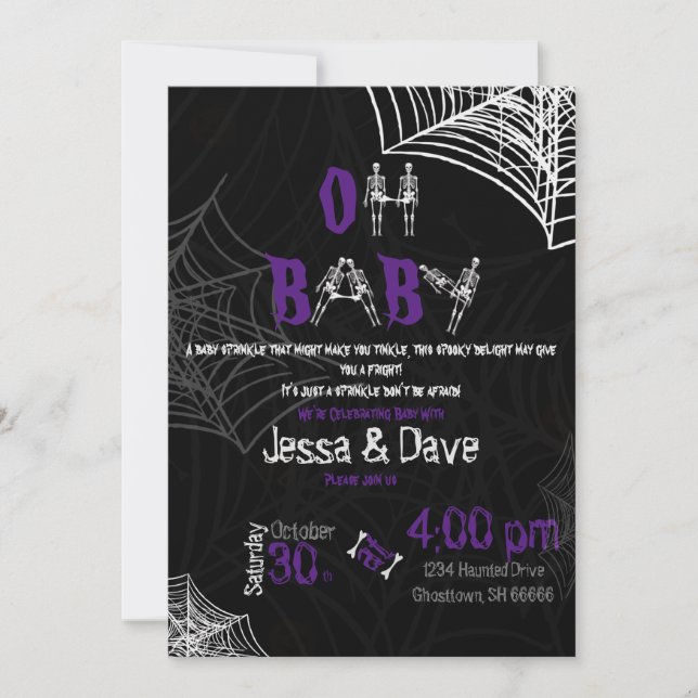 Convite Spooky Halloween Baby Sprinkle  (Frente)