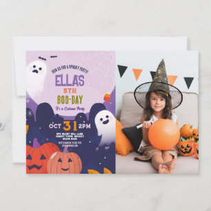 Convite Spooky Halloween Fantasma Foto para Crianças de An