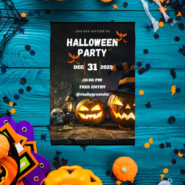 Convite Spooky Halloween Party Invitation (Criador carregado)
