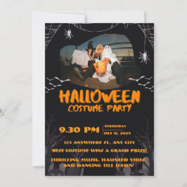 Convite Spooky Halloween Party Invitation – Ghosts & Bats