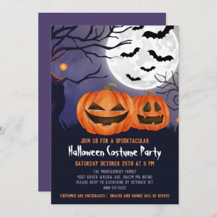 Convite Spooky Jack O'Lantern Halloween Kids Festa de fant