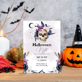 Convite Spooky & Na moda: Halloween Violet Watercolor