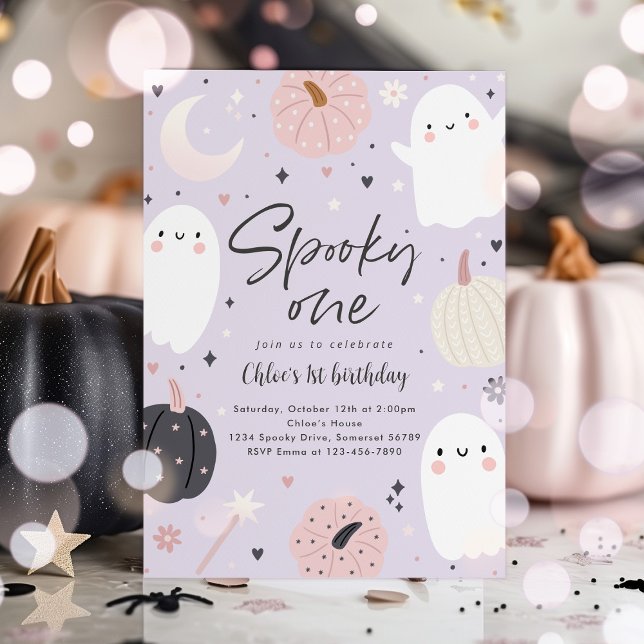 Convite Spooky One Boho Halloween Festa de primeiro aniver (Criador carregado)
