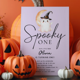 Convite Spooky One Ghost Birthday