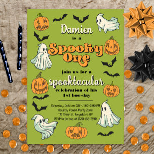 Convite Spooky One Ghost Halloween Call Primeiro Aniversár