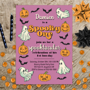 Convite Spooky One Ghost Halloween Call Primeiro Aniversár