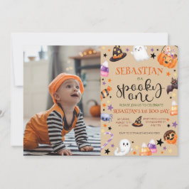 Convite Spooky One Ghost primeiro aniversario Halloween