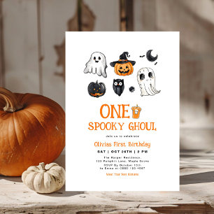 Convite Spooky One Ghoul Halloween Primeiro Aniversário