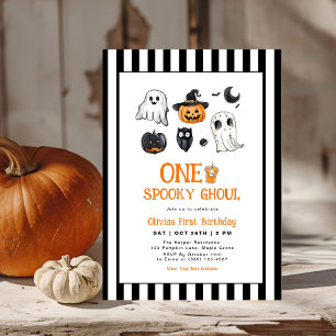 Convite Spooky One Ghoul Halloween Primeiro Aniversário