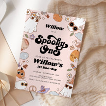 Spooky One Groovy Halloween primeiro aniversario