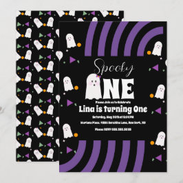 Convite Spooky One Groovy Letra Halloween Aniversário
