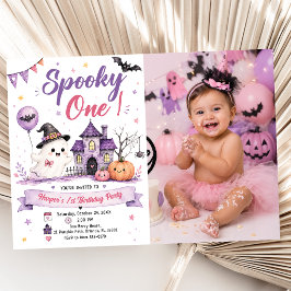 Convite Spooky One Halloween Birthday Party Photo