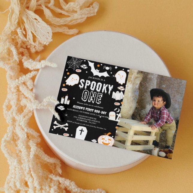 Convite "Spooky One Halloween First festa de aniversário" (Criador carregado)